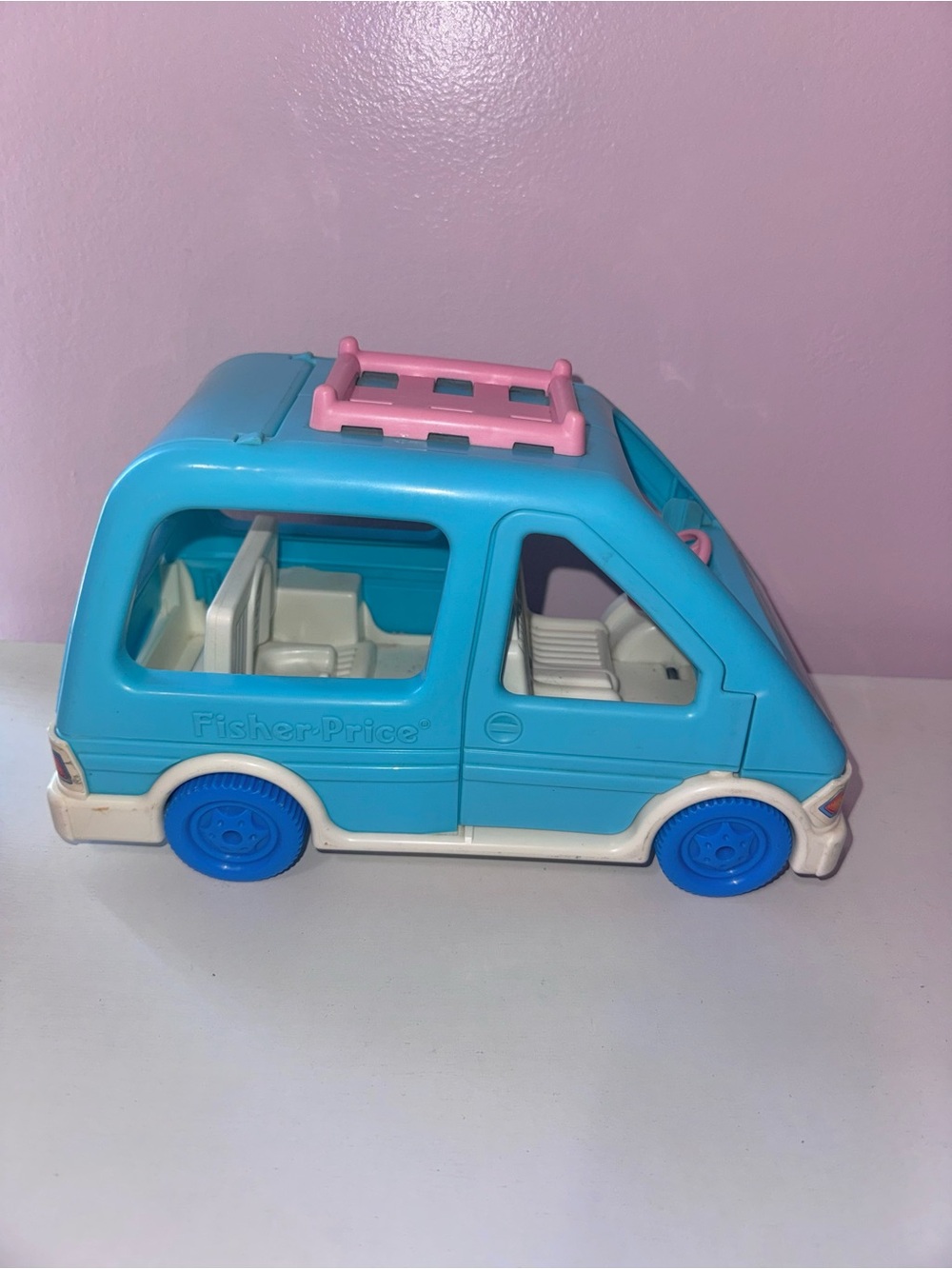 Fisher-Price Loving Family Blue and Pink Toy Van - Kids Play Vehicle